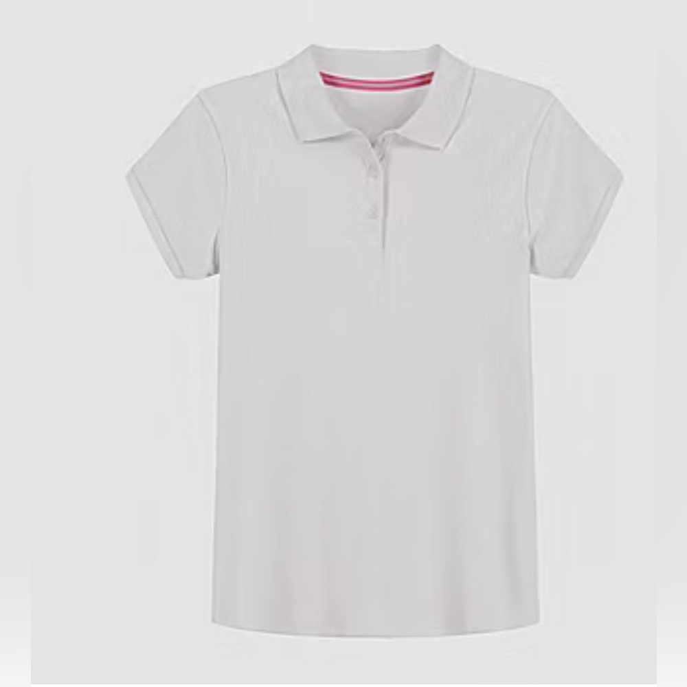 IZOD Girls Short Sleeve Regular Fit 2-pc. Polo Shirt in white size L (14.5/16.5)
